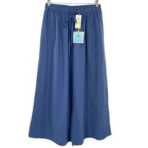 CeCe High Waisted Wide Leg Blue Palazzo Pants New Size Medium